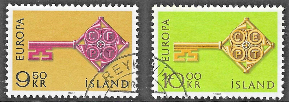 Iceland (1968) - Scott # 395 - 396,    Used