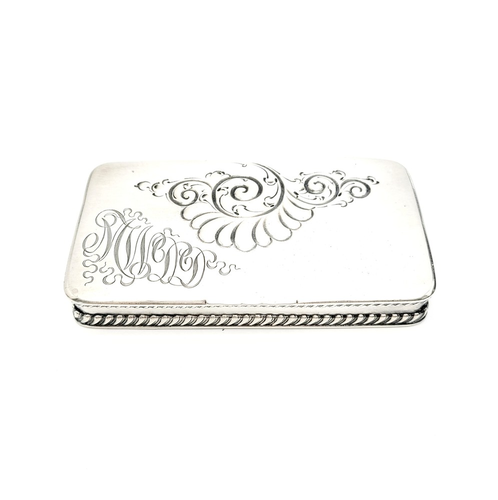 Antique Howard & Co Sterling Silver 3 Compartment Stamp Box #8633