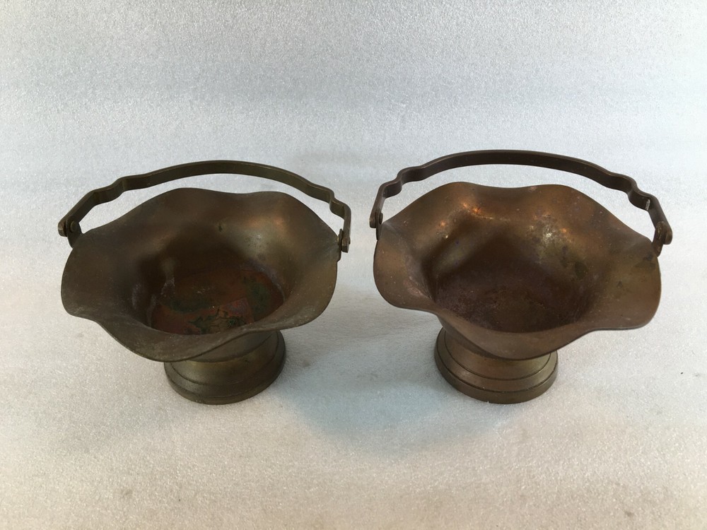 2 Small Brass Baskets w/Handle
