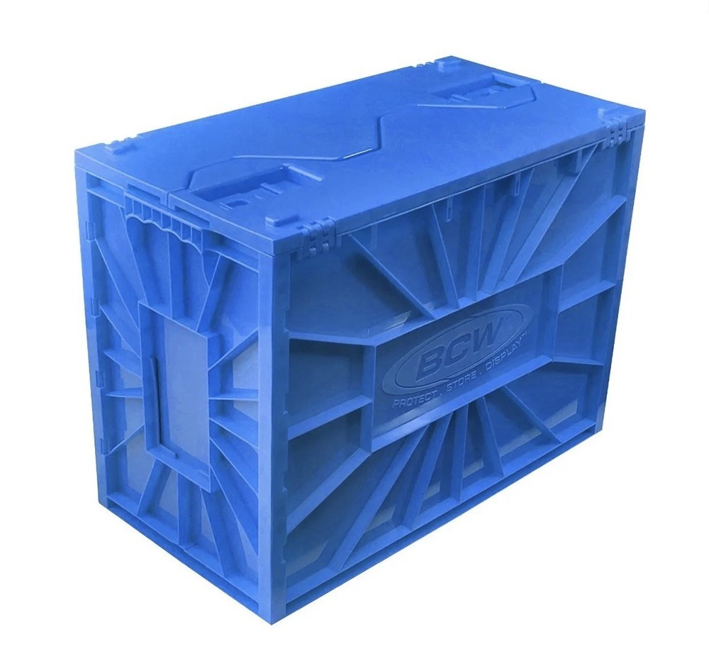 1 BCW BLUE Short Comic Book Bin - Heavy Duty Acid Free Plastic Stackable Box