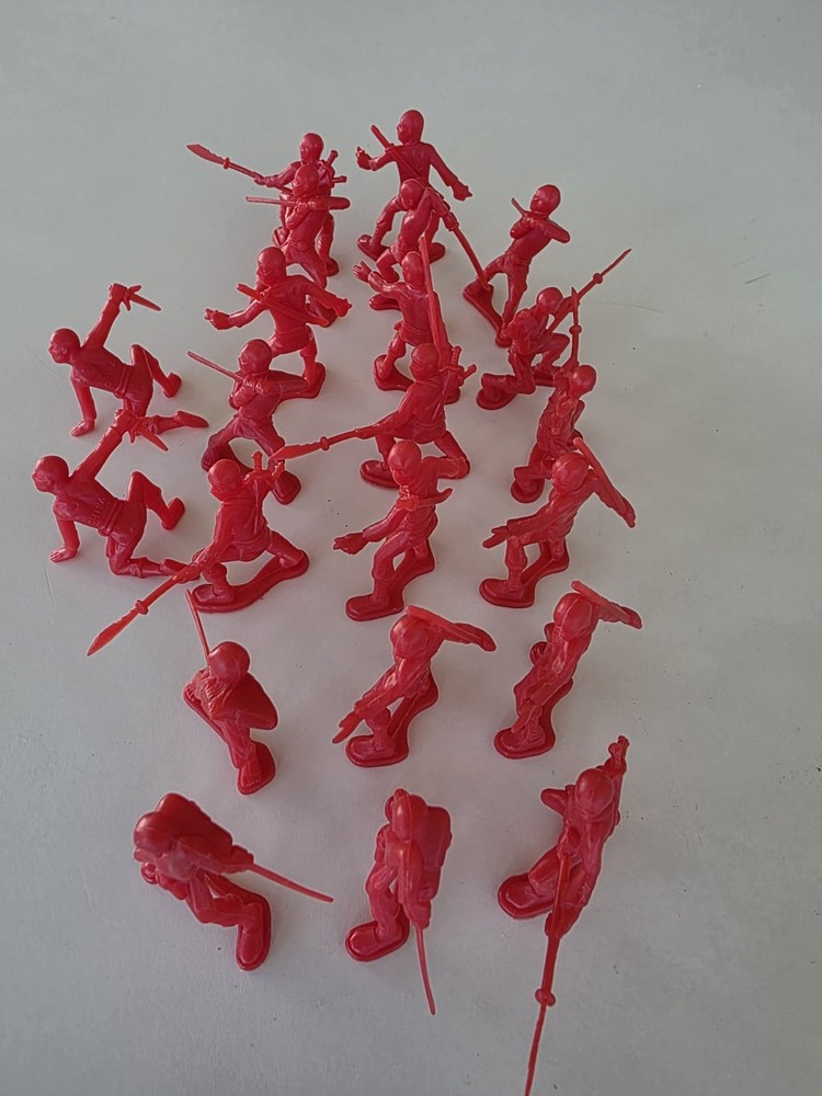 Vintage Red Plastic Ninjas 21 pcs