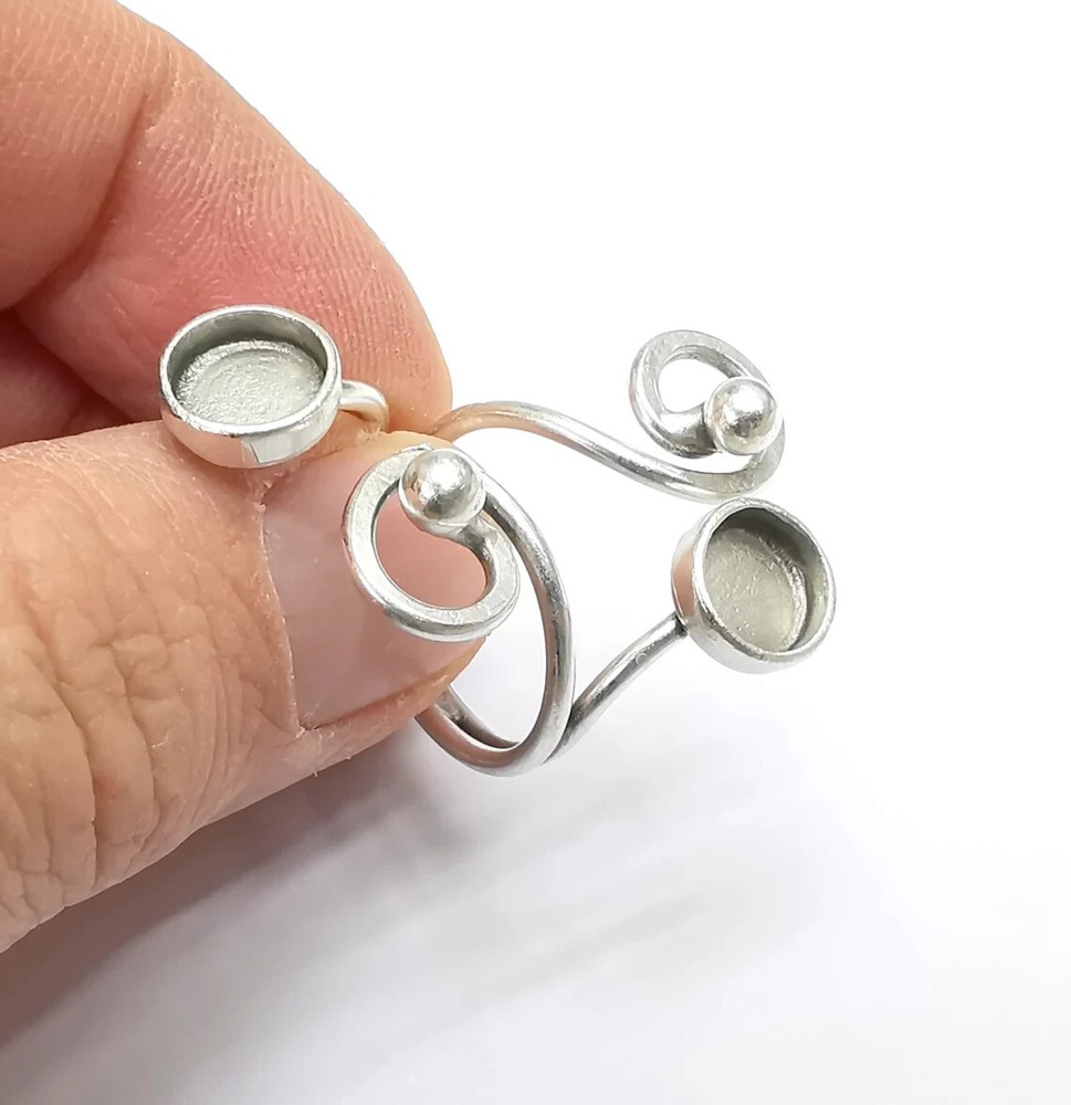 Ring Blank Setting, Cabochon Mounting, Adjustable Resin Ring Base Bezels
