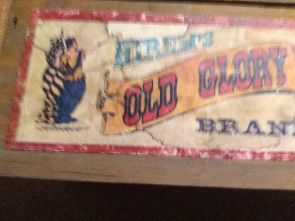 Hirems Old Glory Shugar Sticks Old wood candy box