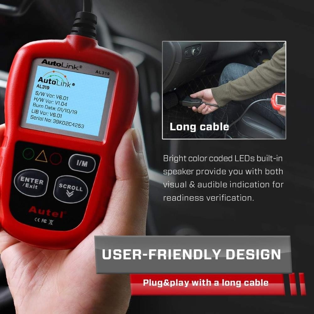 Autel Professional OBD2 Scanner AL319 Code Reader, Enhanced Check and Reset
