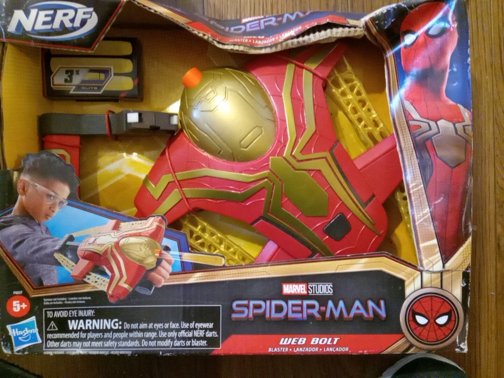 Nerf Spider Man Web Bolt Blaster Marvel New  Severely Damaged Box