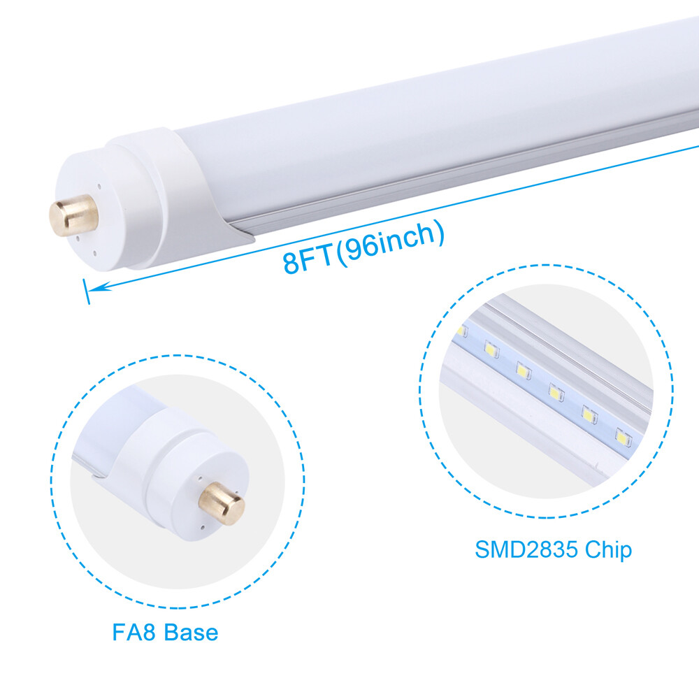T8 FA8 Single Pin 8' Led Tube Light Bulbs 45W 8 FT Led Shop Light 5000K 6000K
