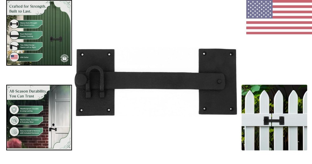 Antique Style 12" Iron Flip Latch - Versatile Security Solution for Gates