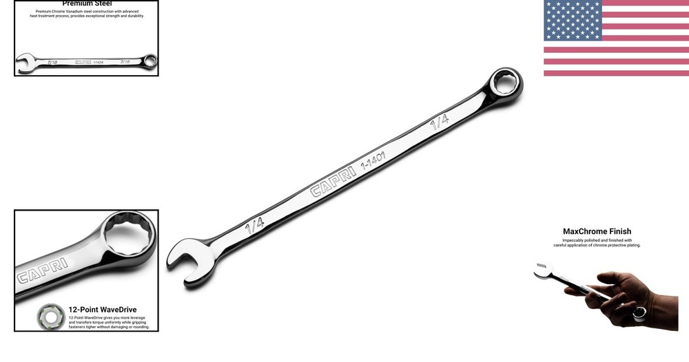 Engineered 1/4-Inch Combination Wrench – 12-Point, Chrome Vanadium Excellence