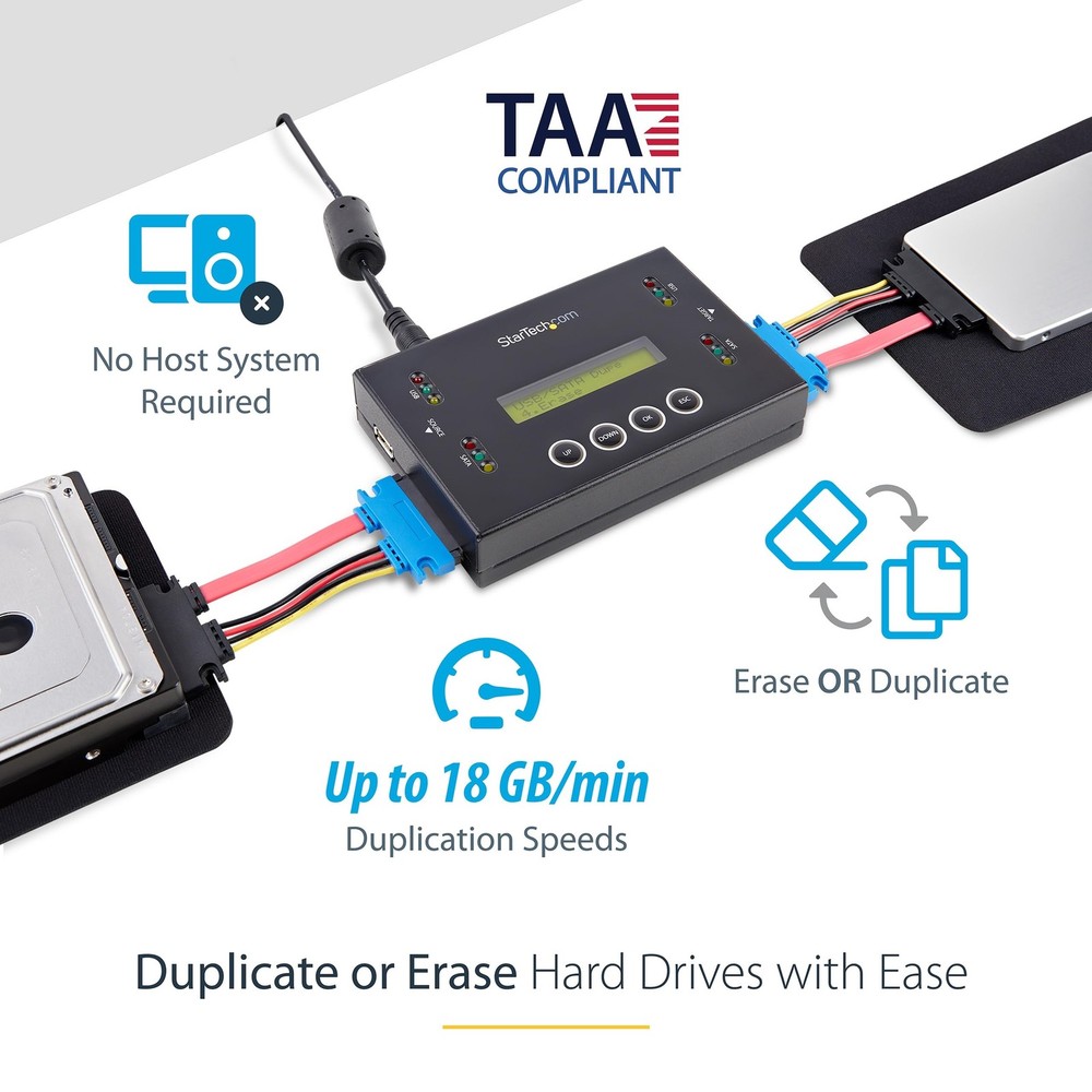 StarTech Drive Duplicator/Eraser for USB Flash Drives & 2.5/3.5" SATA Drives