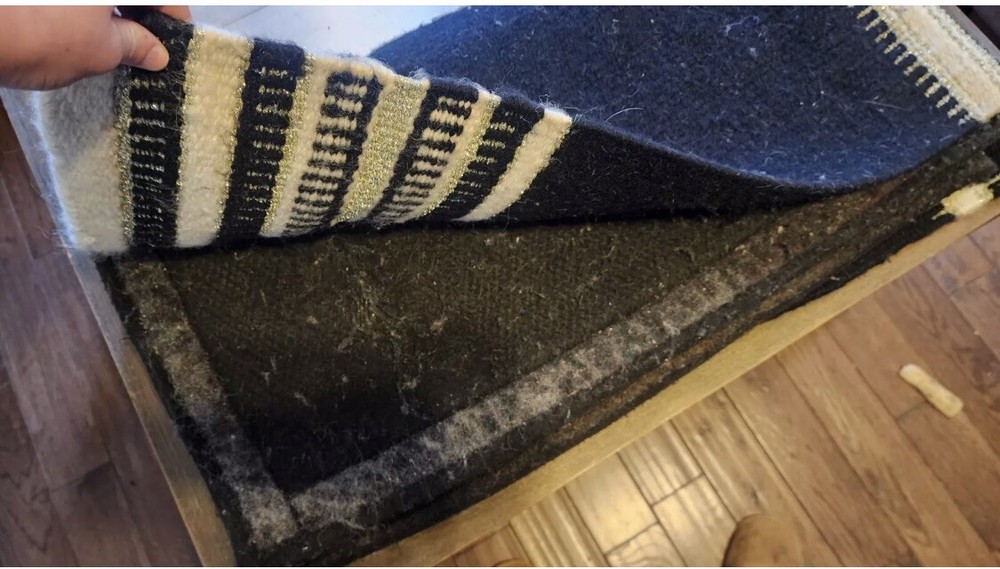 JT Felt Backed Saddle Pad Black, White And Gold