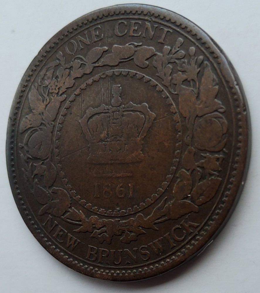 •1861•CANADA•NEW BRUNSWICK•ONE CENT•
