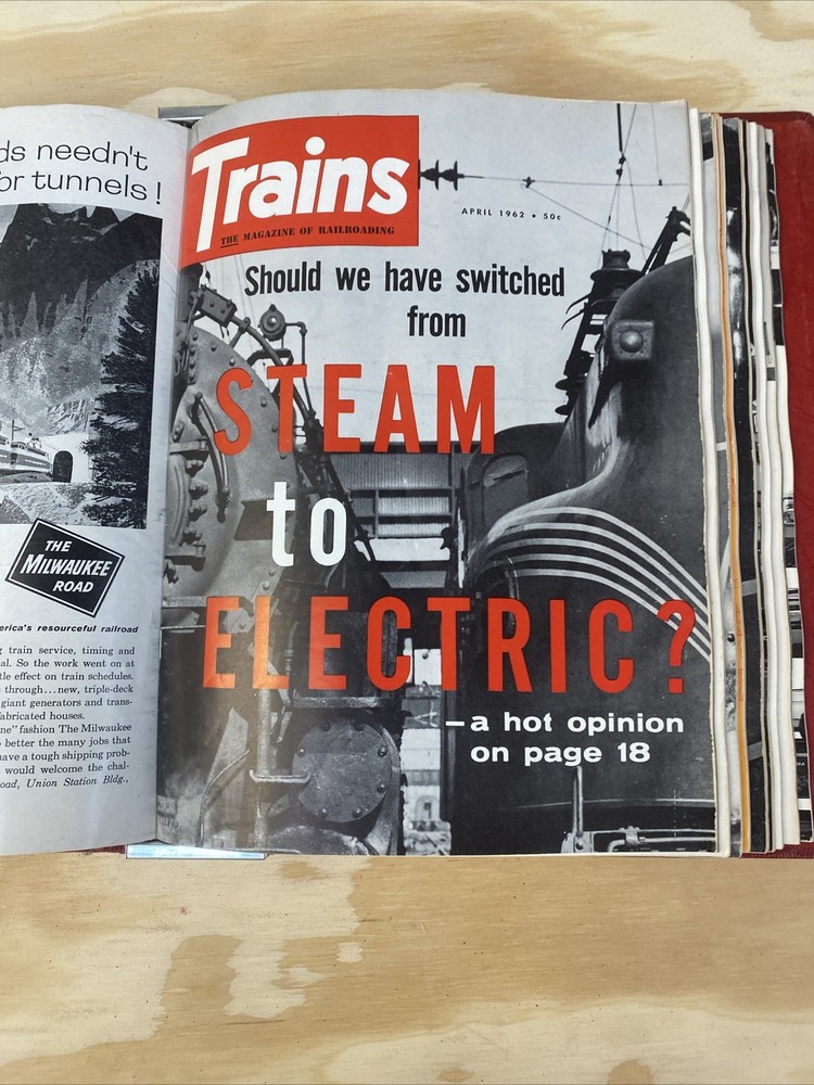 Trains Magazine 1962 Full Set Binded
