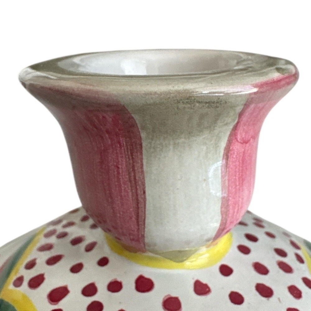 Cute Unique Boho Hand Painted 2.75” Candleholder