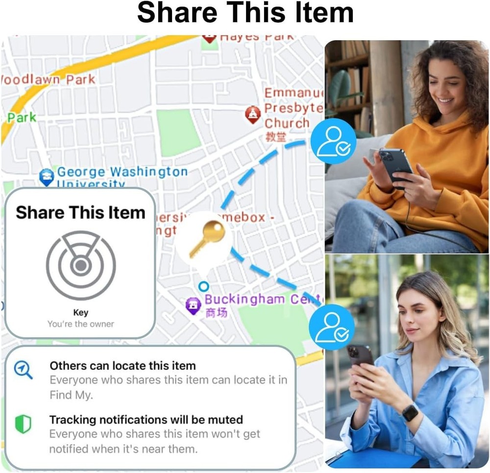 Air Tracker Tags-4 Pack [Apple MFi Certified] - Smart Bluetooth Tracker Tags
