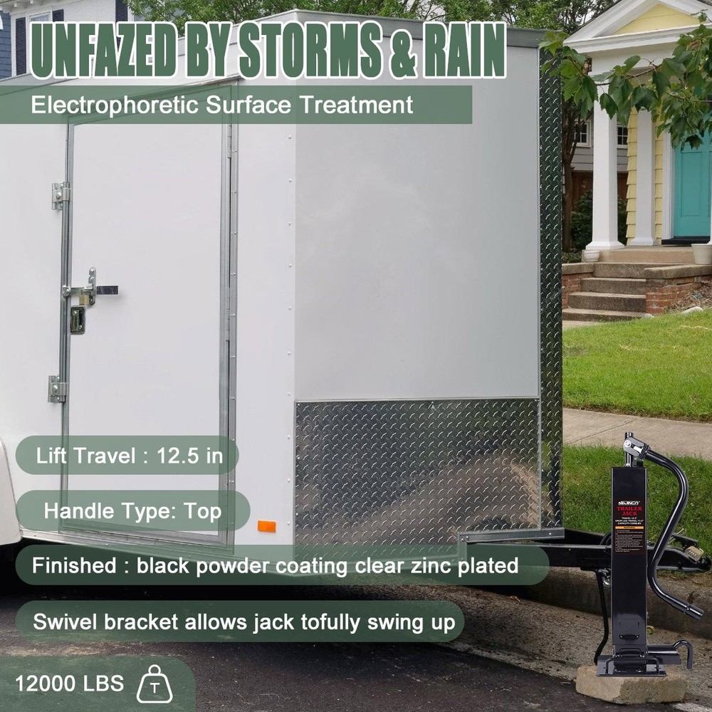 NEW 12000lbs 12.5"Heavy-Duty Trailer Jack Square Weld-on RV Yacht Trailer JY US