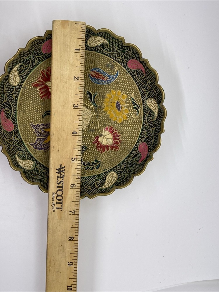 Brass Painted Floral Bowl