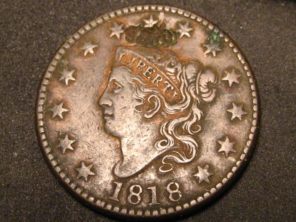 1818 Coronet Head Large Cent VF/XF Gouged