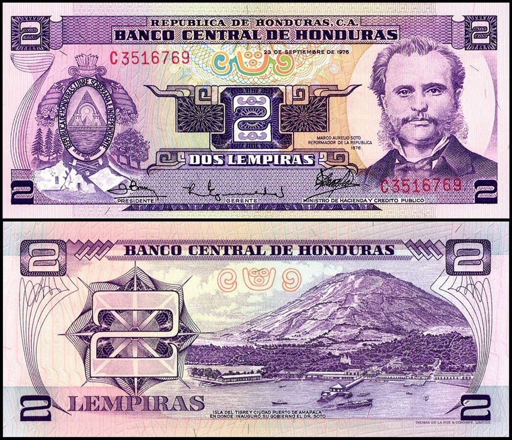 Honduras 2 Lempiras, 1976, P-61, UNC, Commemorative