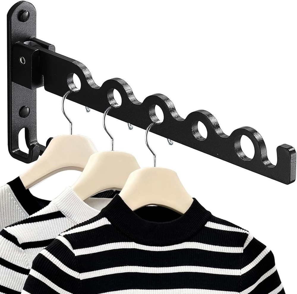 Retractable Folding Wall Clothes Hanger Collapsible Laundry Hanging Dryer Rack