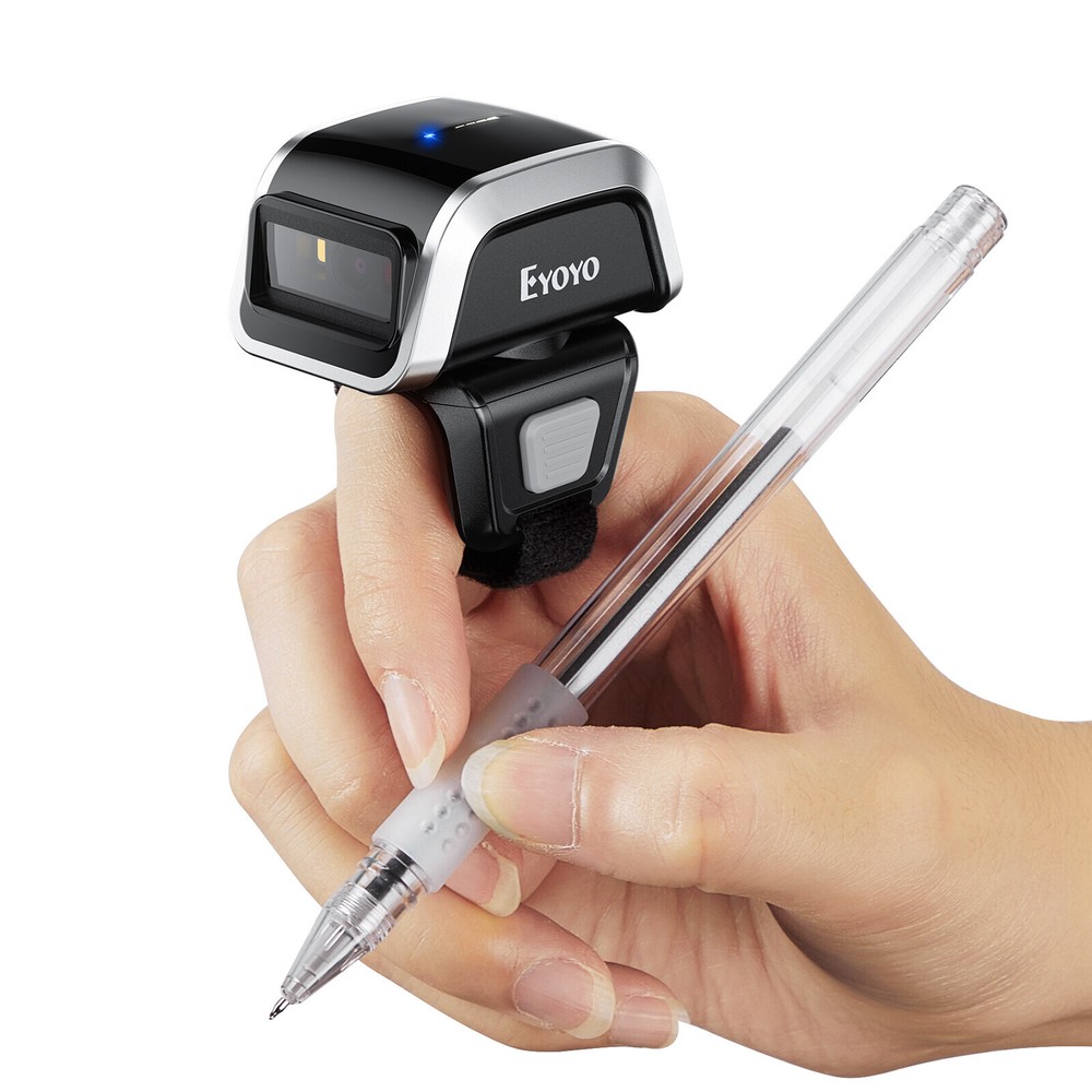 Eyoyo Bluetooth 2D Finger Ring Barcode Scanner Screen Scanning PDF417 for iPad