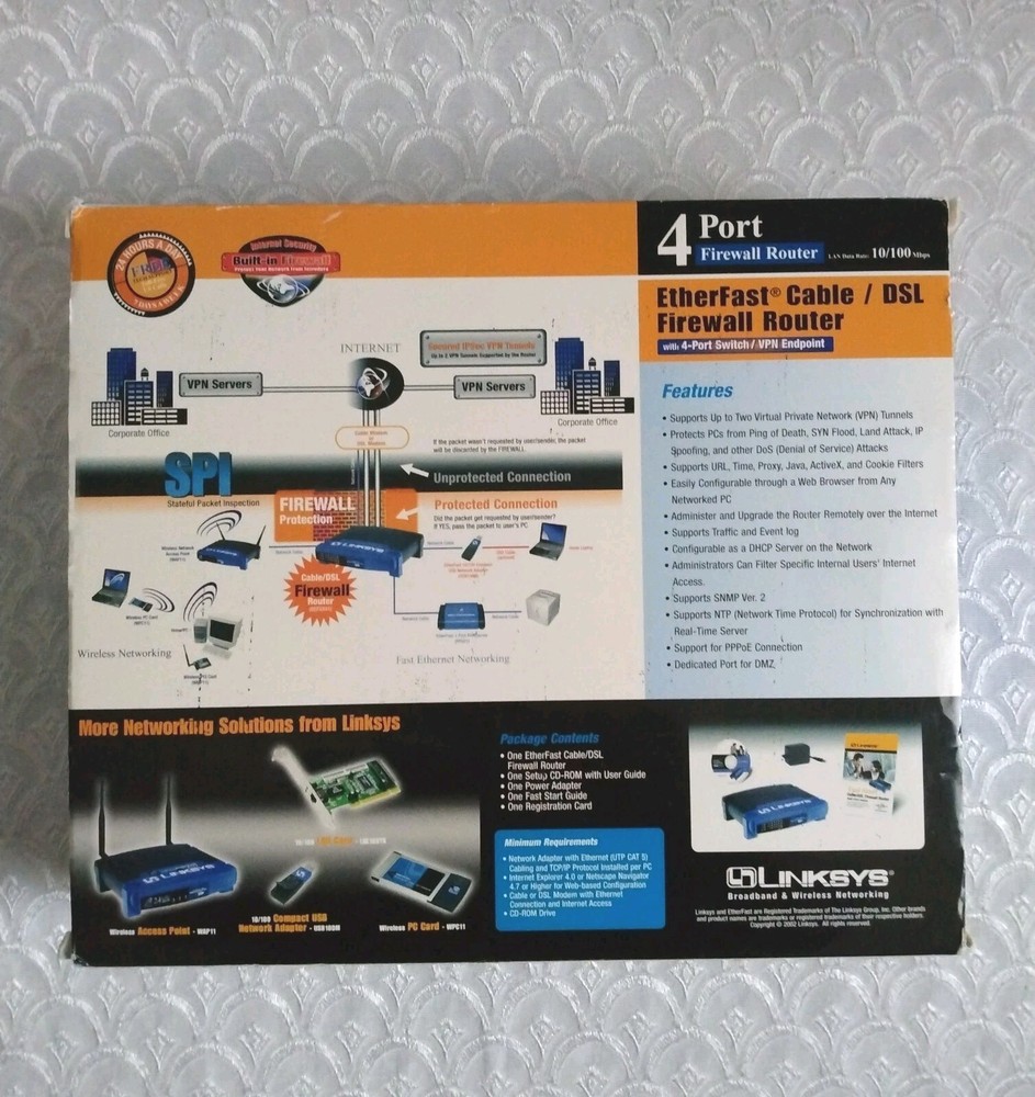 Linksys Instant Broadband Series EtherFast Cable / DSL Firewall Router UNUSED