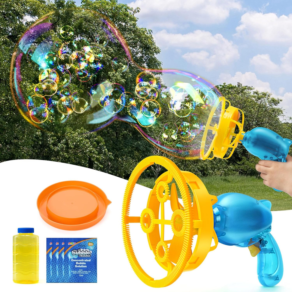Sloosh Whale Bubble Gun with Refill Solution, Bubble Gun Machine Blower Toy for