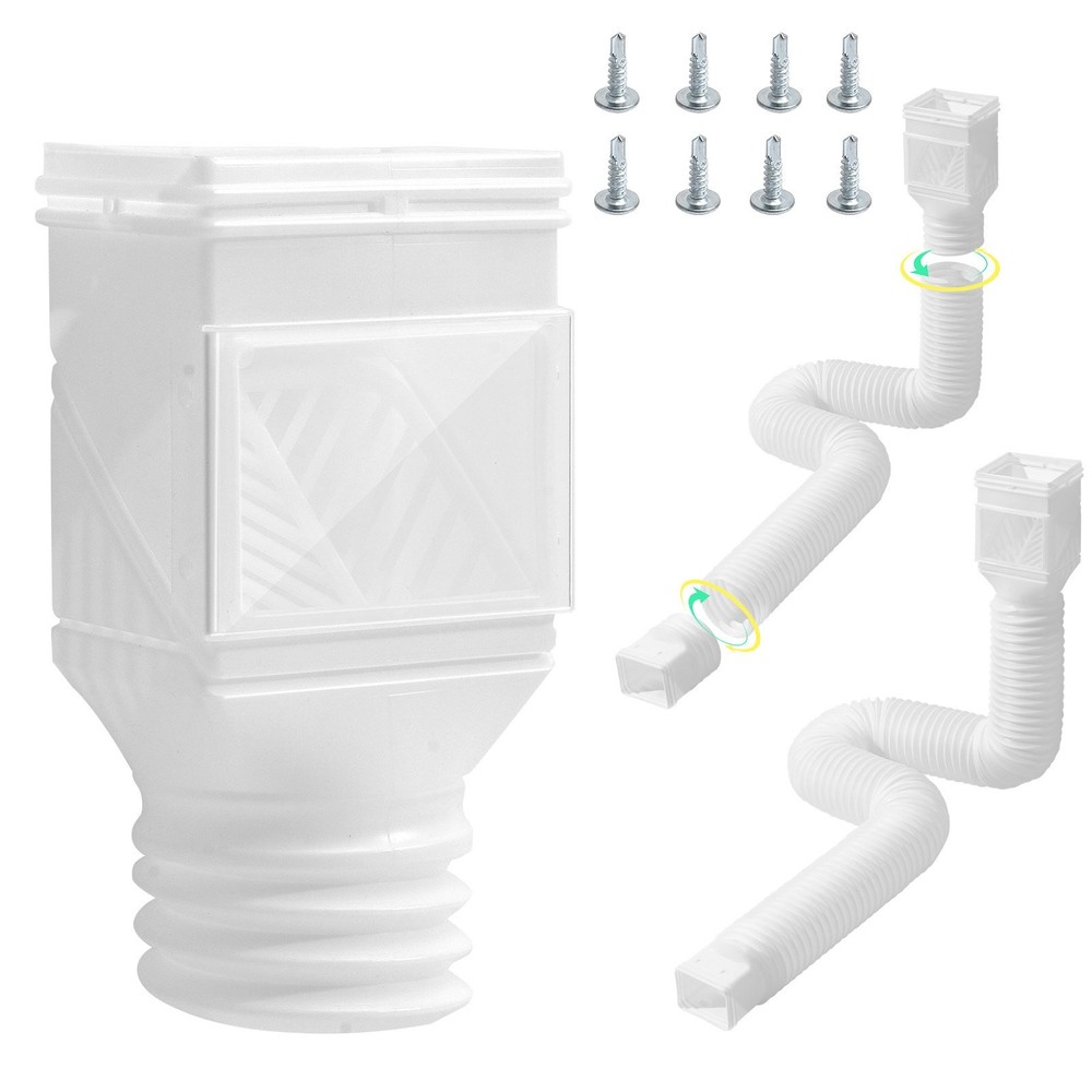 [New]Rain Gutter Downspout Extensions,2-Pack Flexible Downspout Extender,Down Sp