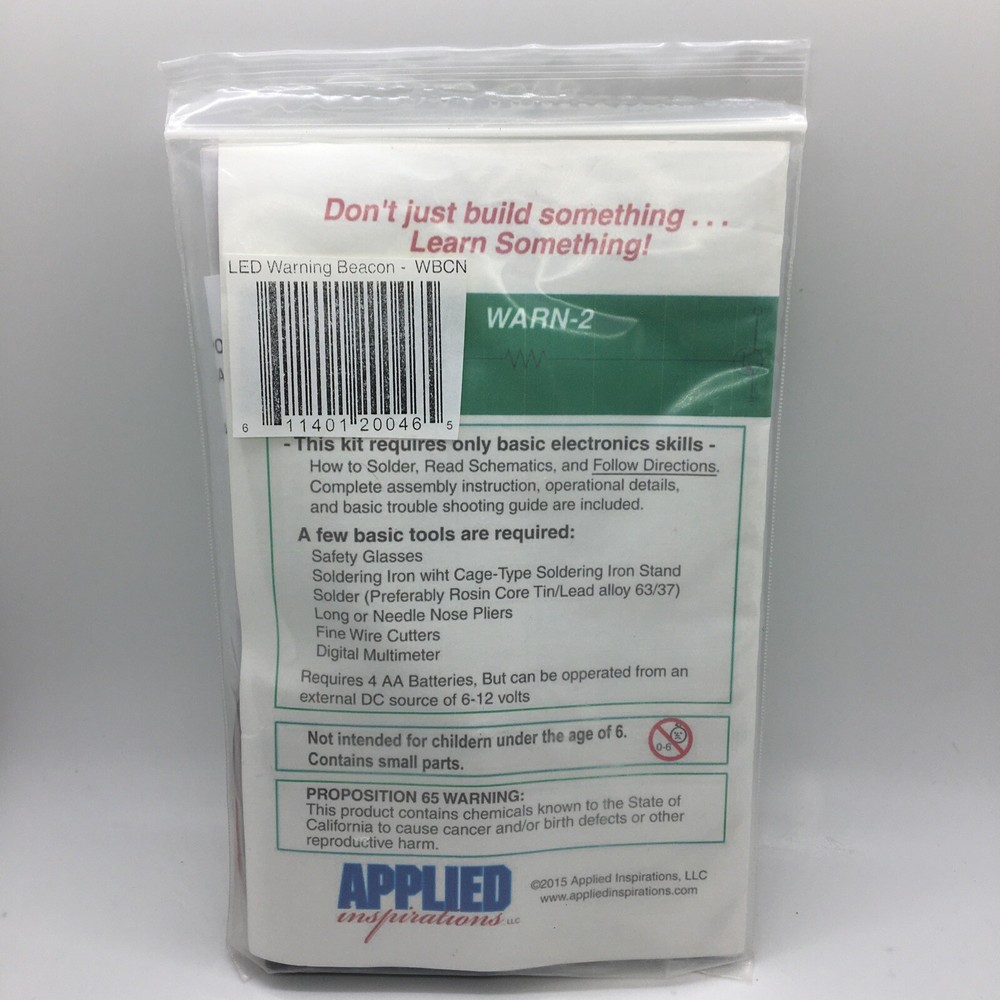 Applied Inspirations WARN-2 LED Warning Beacon Kit Science Kit New Free Ship