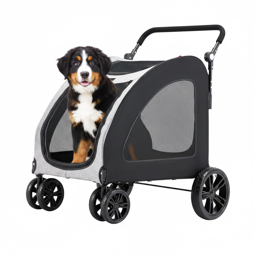 Danrelax Large Pet Stroller for Large/Medium Dogs, 77 lb Capacity