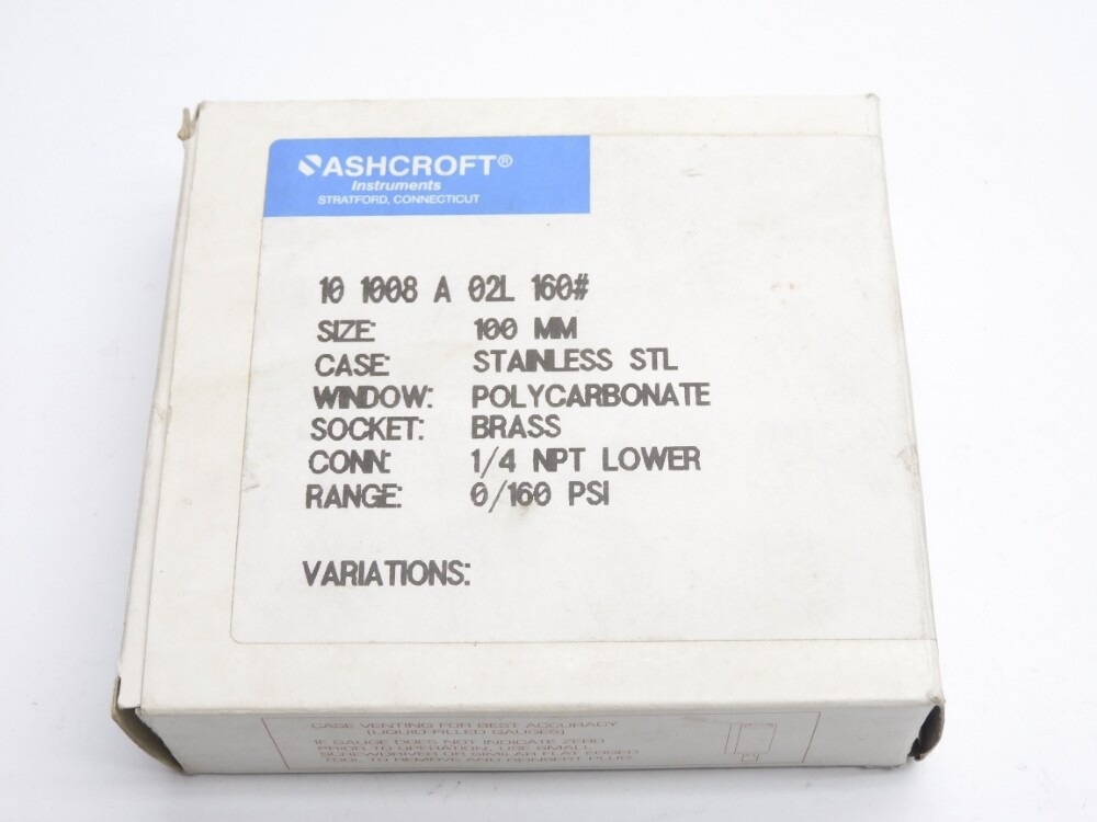 ASHCROFT 101008A02L160# 160PSI NSMP