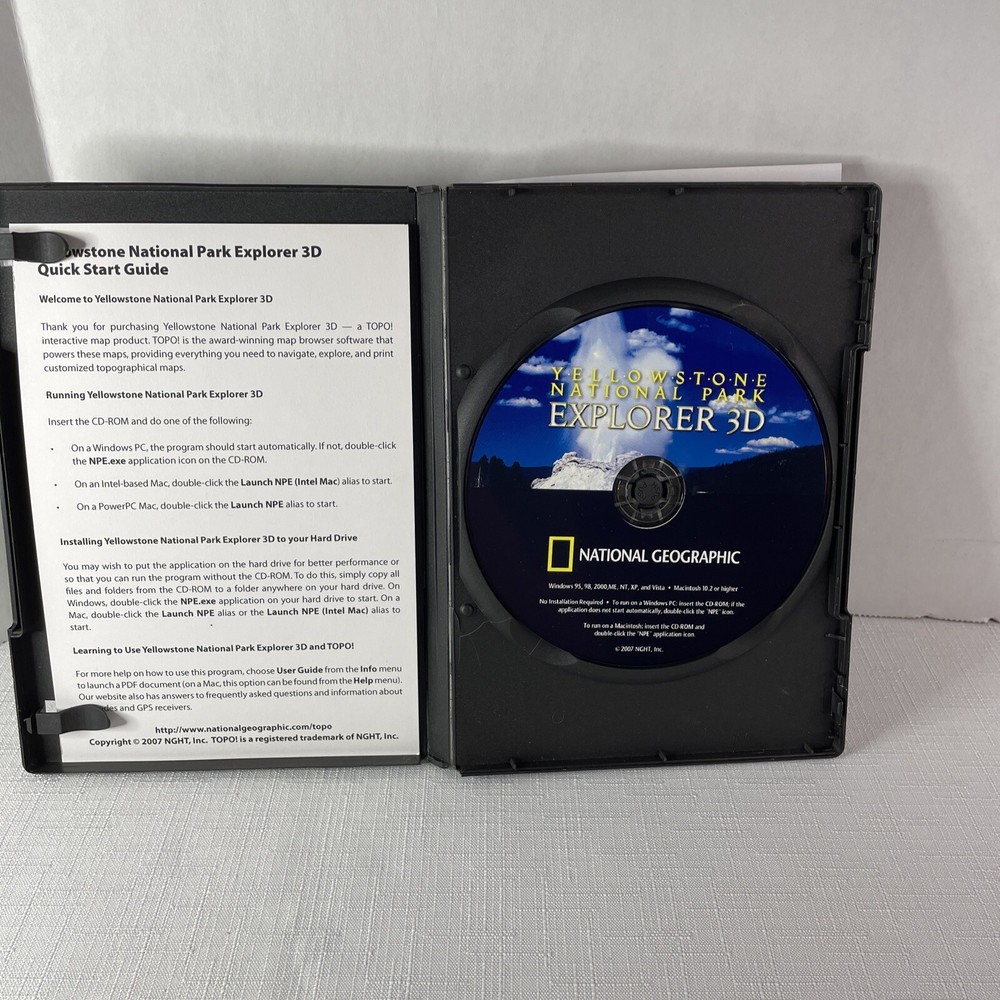 National Geographic Yellowstone National Park Explorer 3D Mapping Software