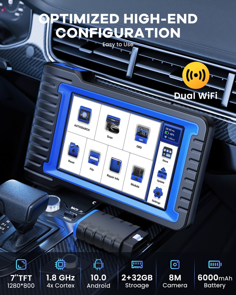 MUCAR VO7 OBD2 Scanner Bidirectional Car Diagnostic Tool All System ECU Coding