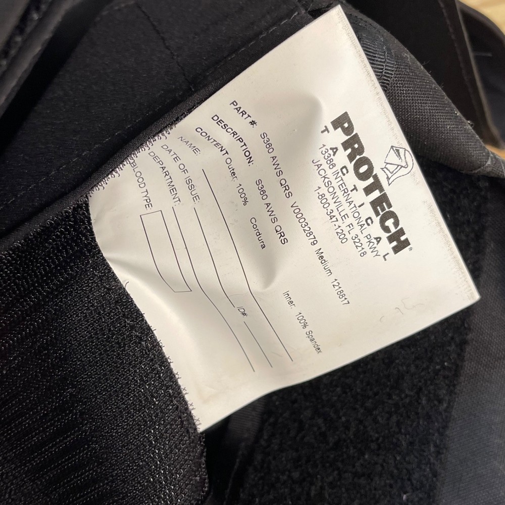 PROTECH Tactical Armor Plate Rack Carrier SHIFT AWS QRS Medium Black Webless