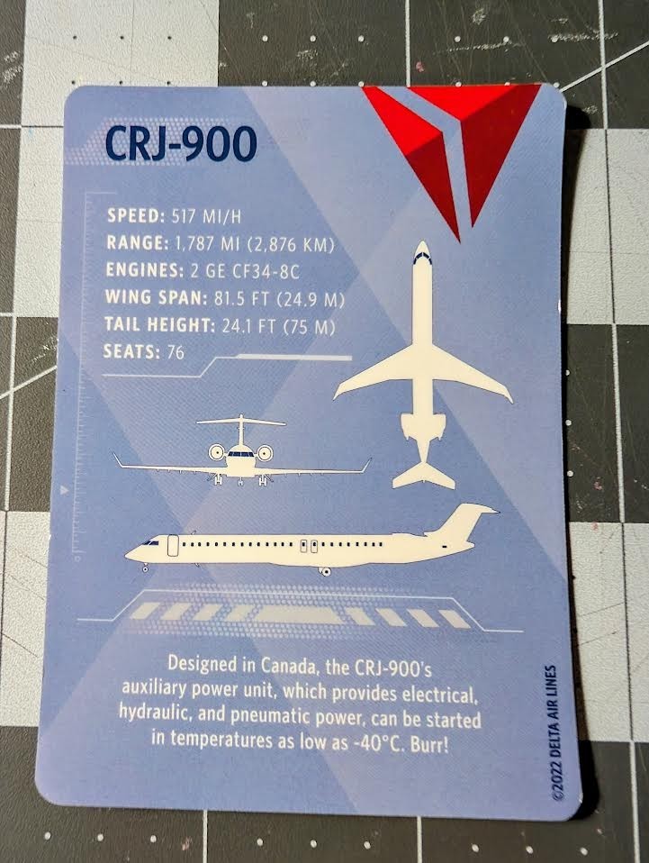 Delta Airlines CRJ-900 Trading Card #61