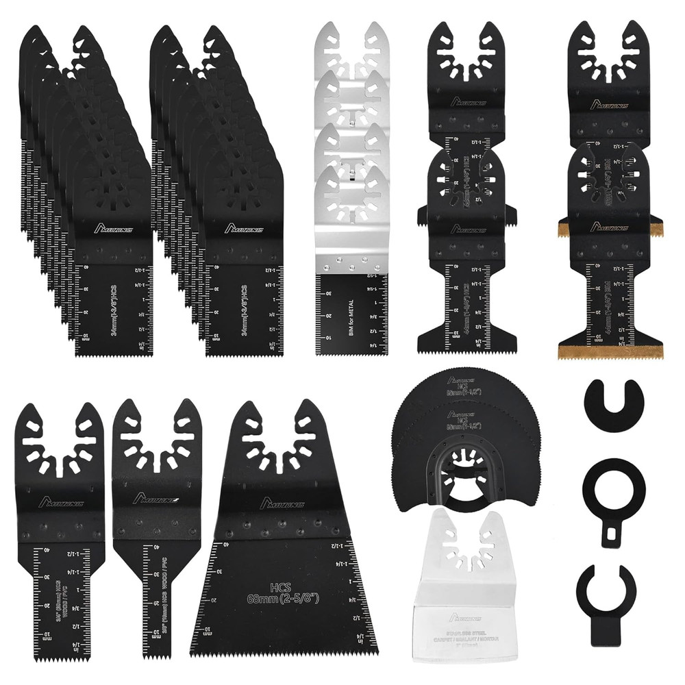 36 PCS Oscillating Saw Blades,Multitool Blades,Quick Release Multi Tool Blades f
