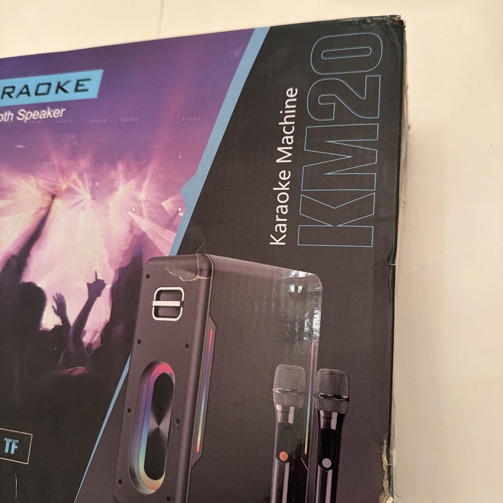 KM20 Black Powerful Portable Karaoke Machine With Bluetooth Speaker