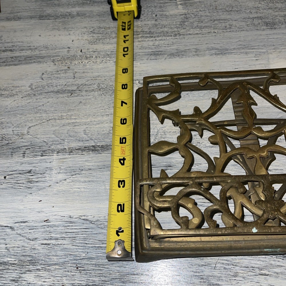 Vintage Solid Ornate Brass Folding Adjustable Book/Bible stand
