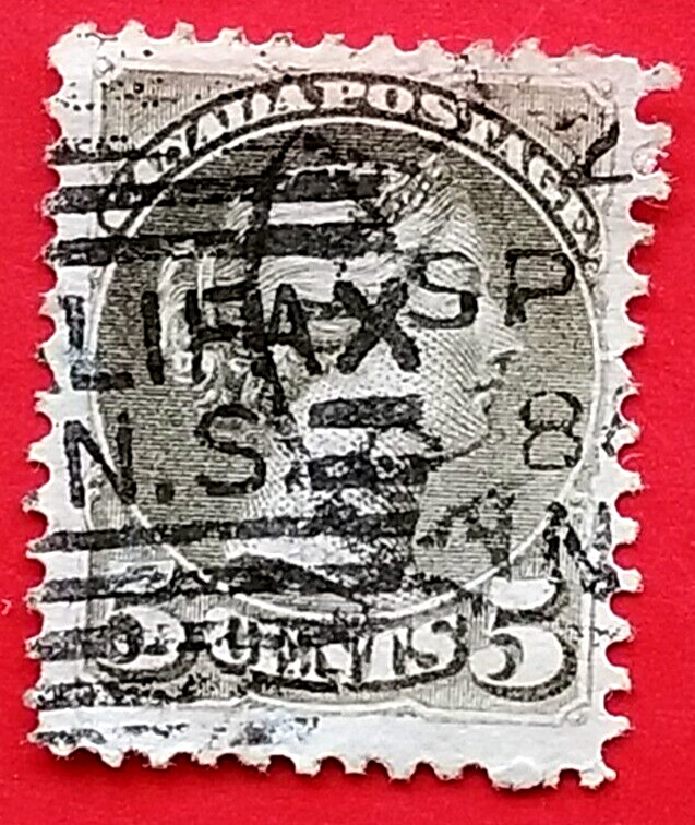 Canada Stamp #38 "Small Queen Issue - slate green" Used
