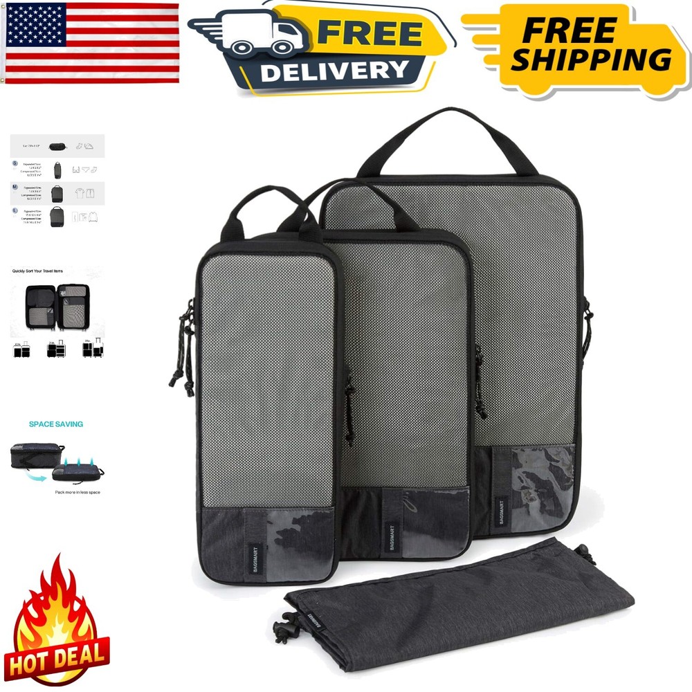 2 Set Compression Packing Cubes - Lightweight Travel Essentials for All Types