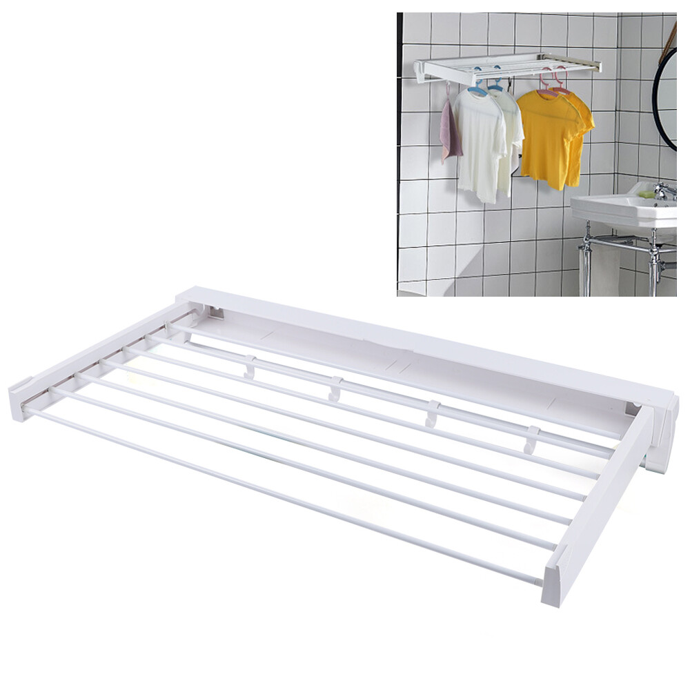 Wall Mounted Collapsible Clothes Drying Rack For Laundry Room Bathrooms
