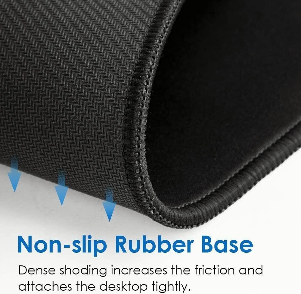 Non-Slip Mouse Pad Stitched Edge Laptop Computer PC Gaming Rubber Base