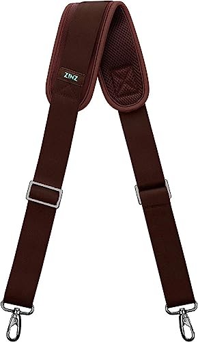 Bag Shoulder Strap, Padded Adjustable Shoulder Strap Replacement 57" Brown