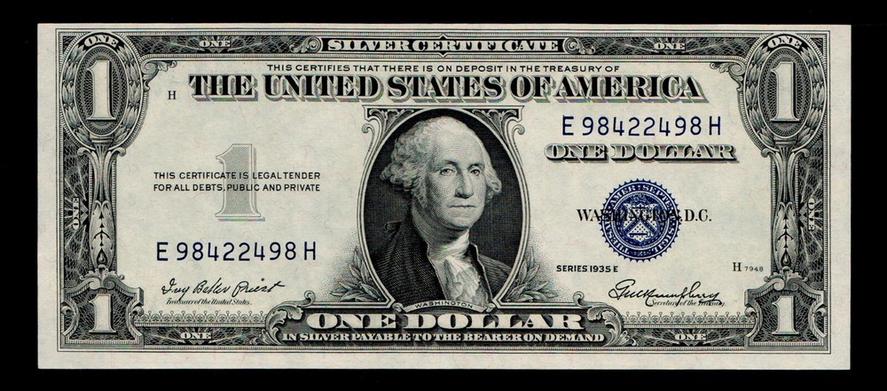 $1 1935-E Silver Certificates Blue Seal Uncirculated