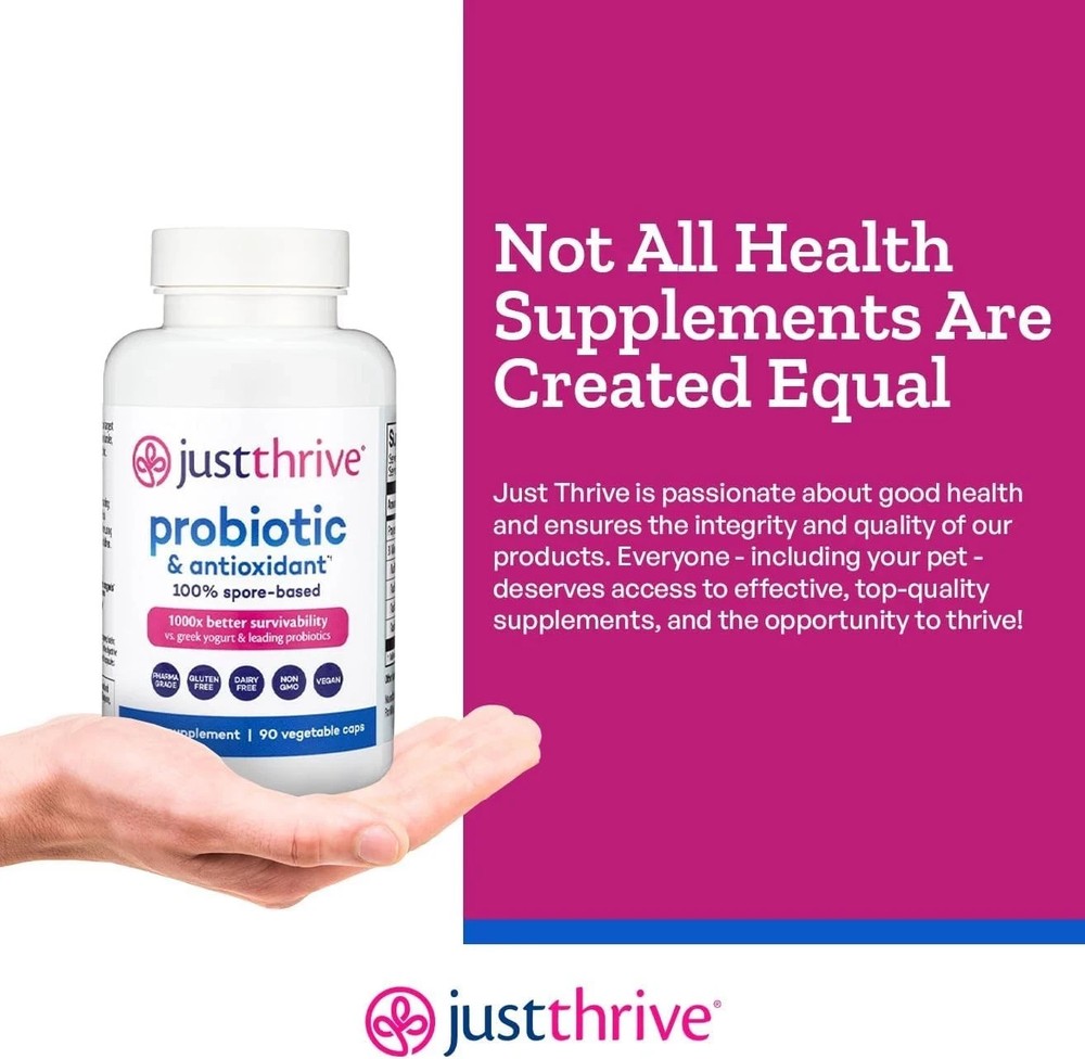 Just Thrive Probiotic & Antioxidant – Spore-Based Gut & Immune Support, 90 Ct