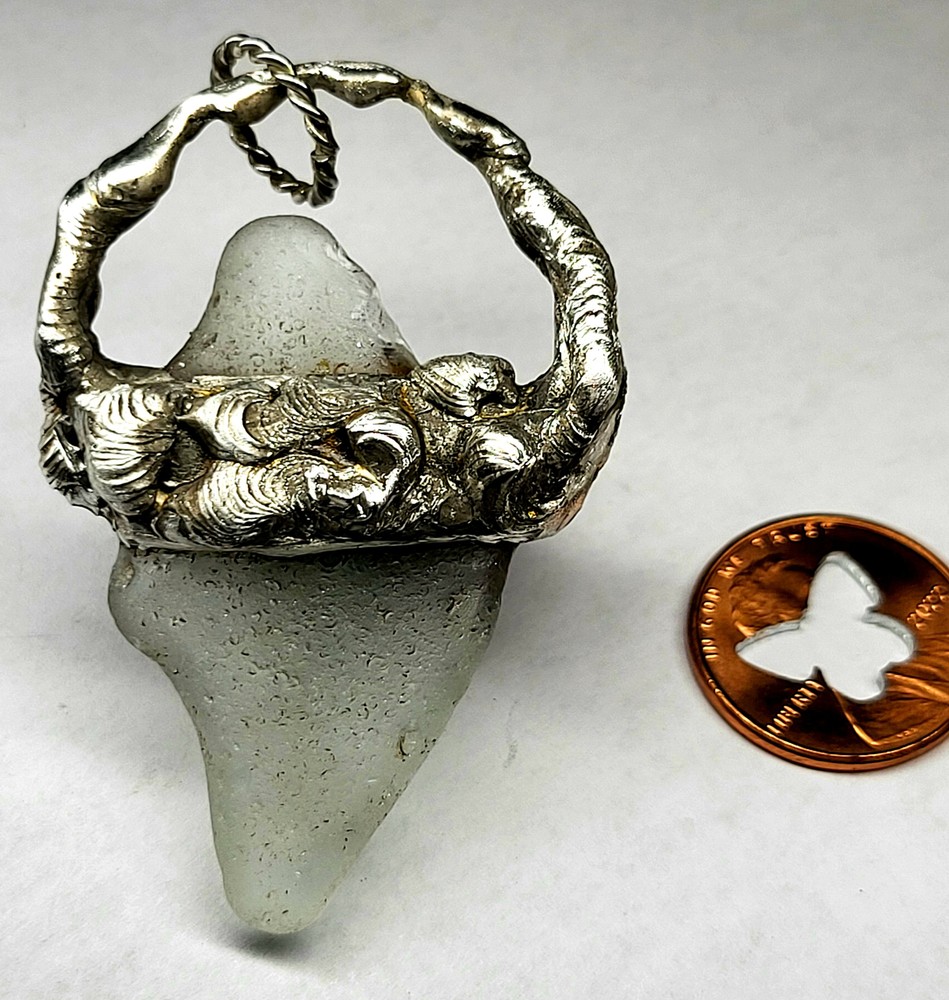 Clear Beach Glass Pendant