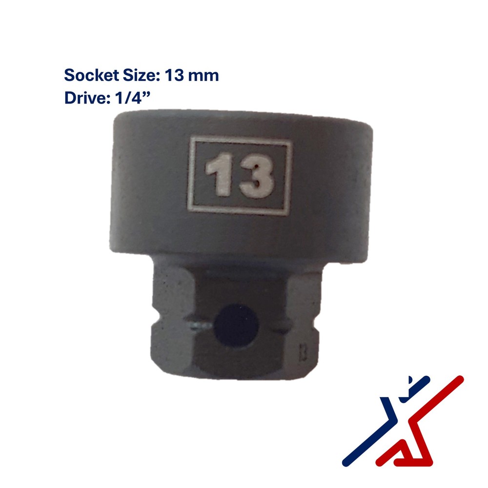 13mm. x 1/4" Drive Nano Socket / Stuby Socket by X1 Tools