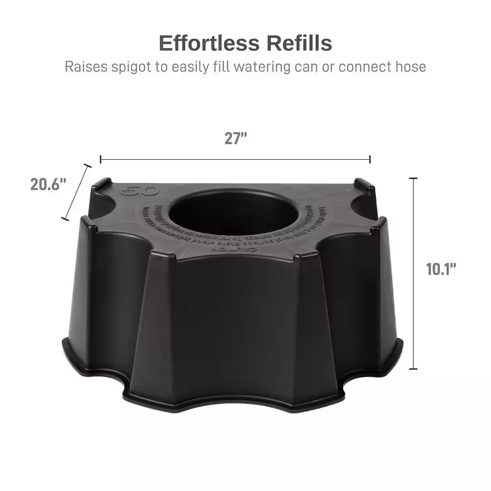50 Gal. Rain Collection Accessory Barrel Black Stand