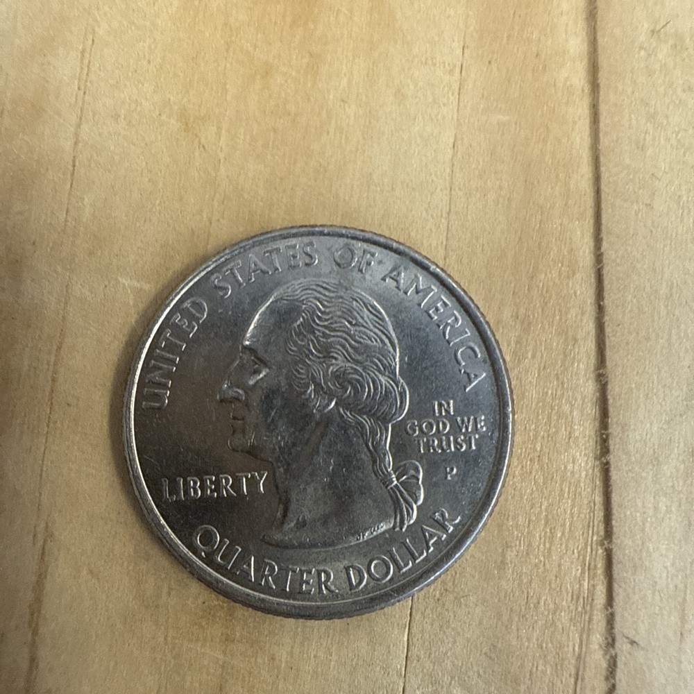 2008 P Alaska quarter dollar bear claw error along with symmetric dimples errors