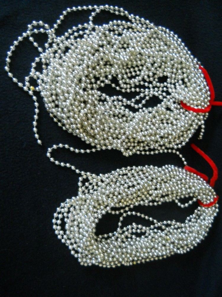 96' Silver Plastic String Beads / Crafts