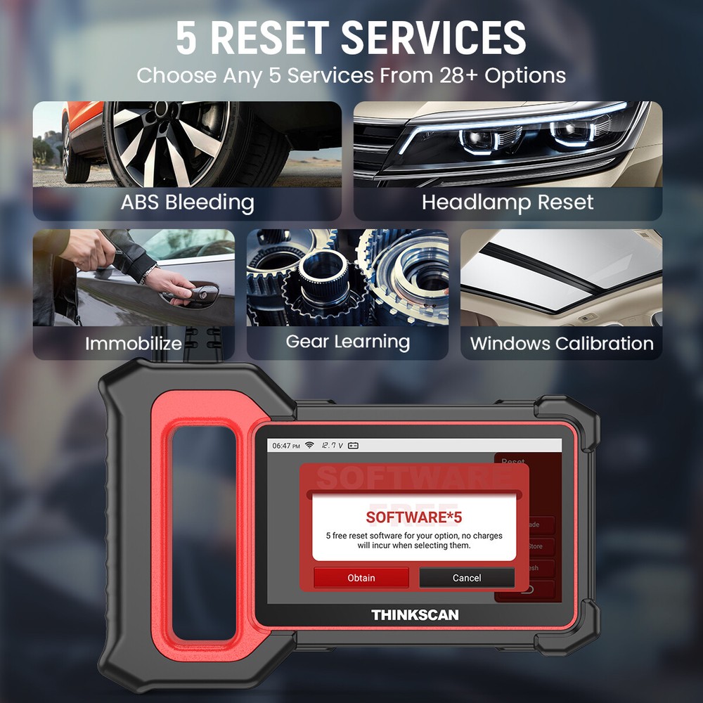 Thinkscan Plus S7 OBD2 Scanner Code Reader ABS SAS SRS BCM Car Diagnostic Tool